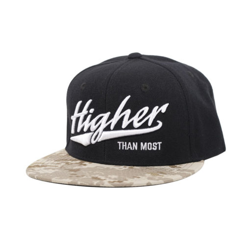 Higher Than Most Snapback Black Brown Digital Camo