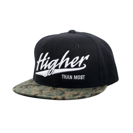 Higher Than Most Snapback Black Digital Camo