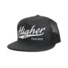 Higher Than Most Trucker Snapback Black Denim