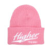 Higher Than Most Beanie Pink White